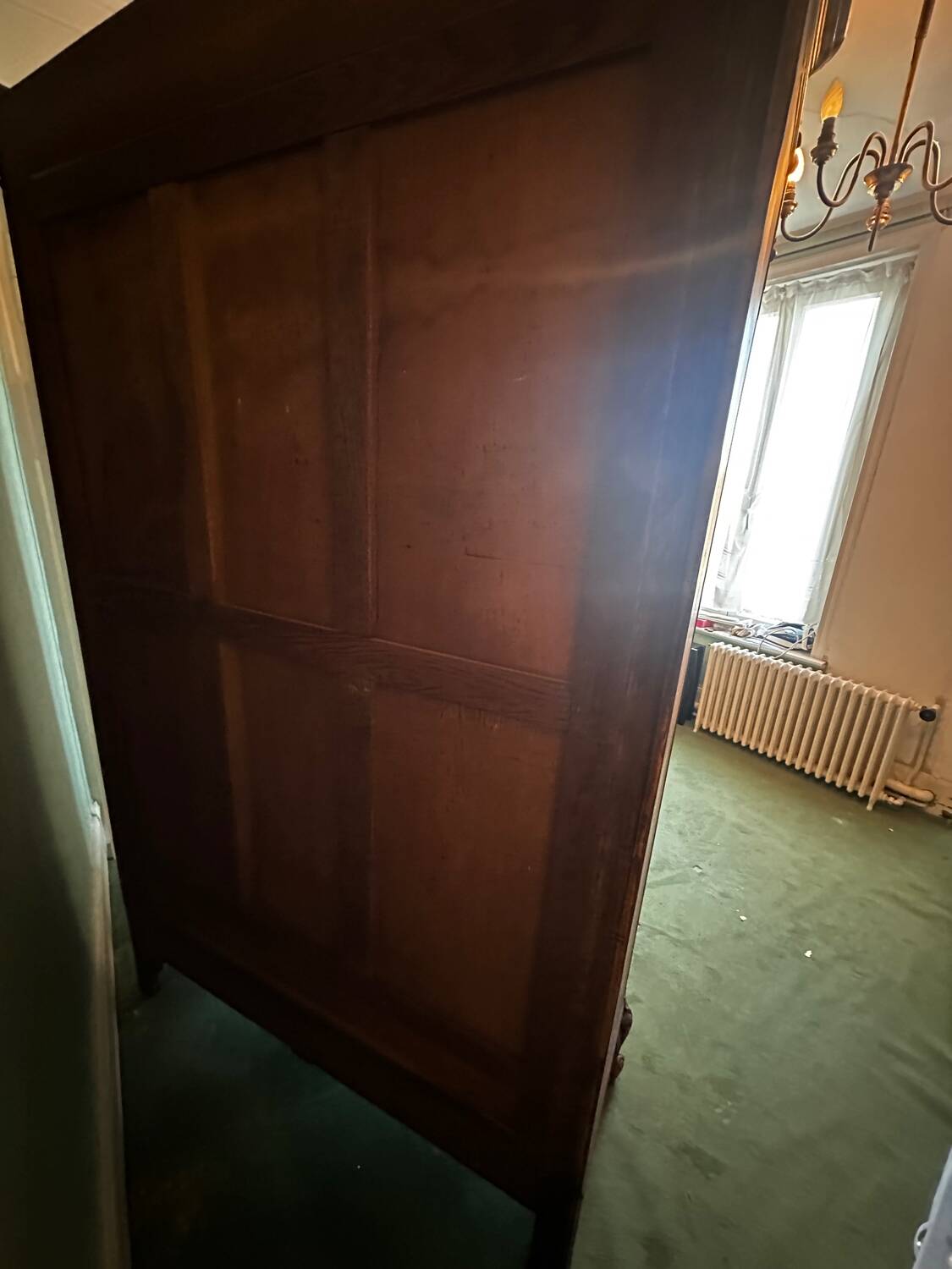 Carved walnut wardrobe – late 19th century Louis XV style