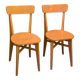 Paire de chaises bistrot caramel 1950