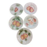 5 assiettes à dessert en barbotine Salins les Bains