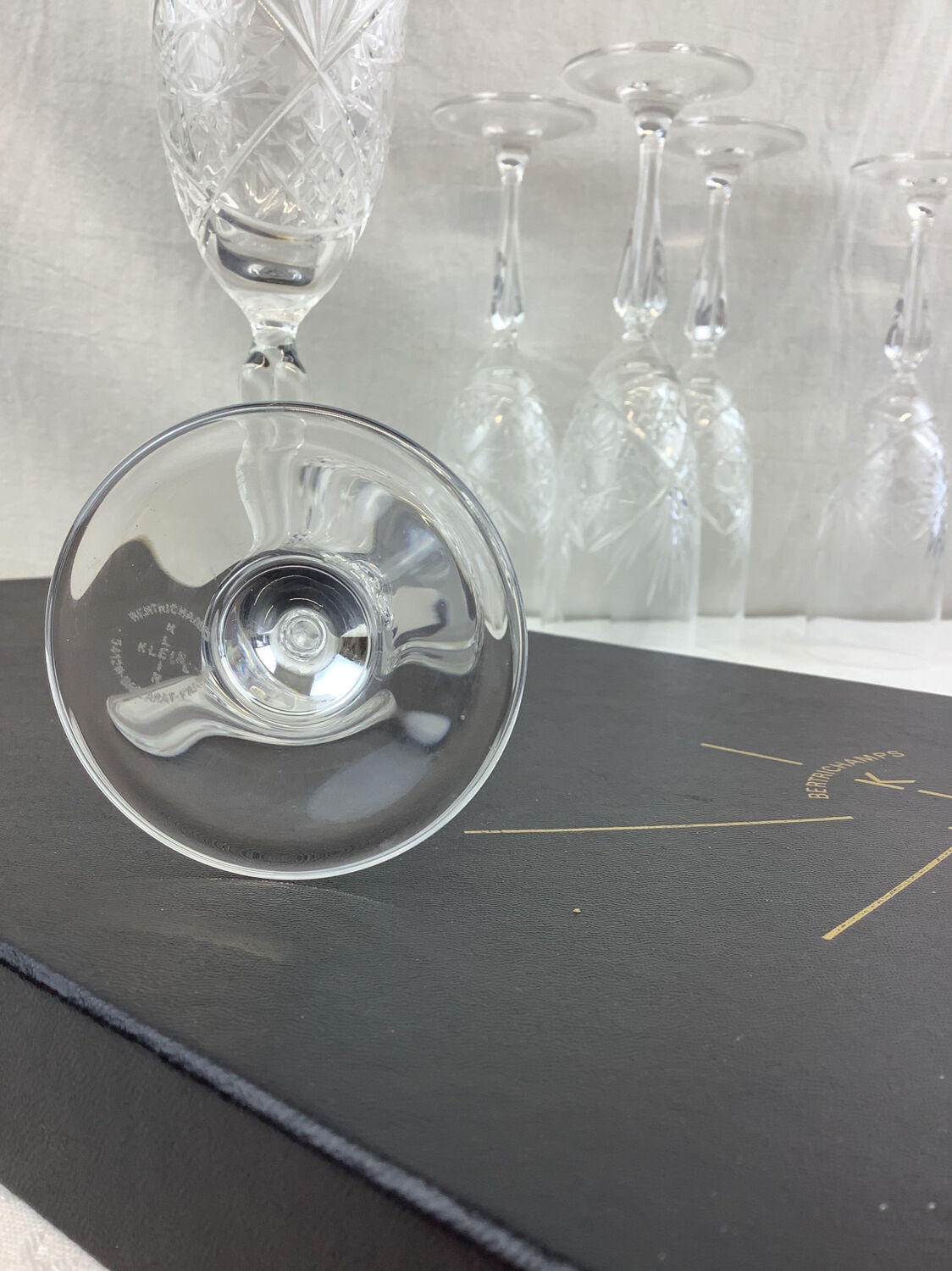 6 Baccarat crystal flutes made in france