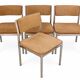 Set of 4 chairs from the 1970s – chrome, vintage fabric