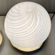 Pair of postmodern spheric murano glass table lamps by tronconi, italy