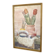 Watercolour still life from the 1970s under glass.