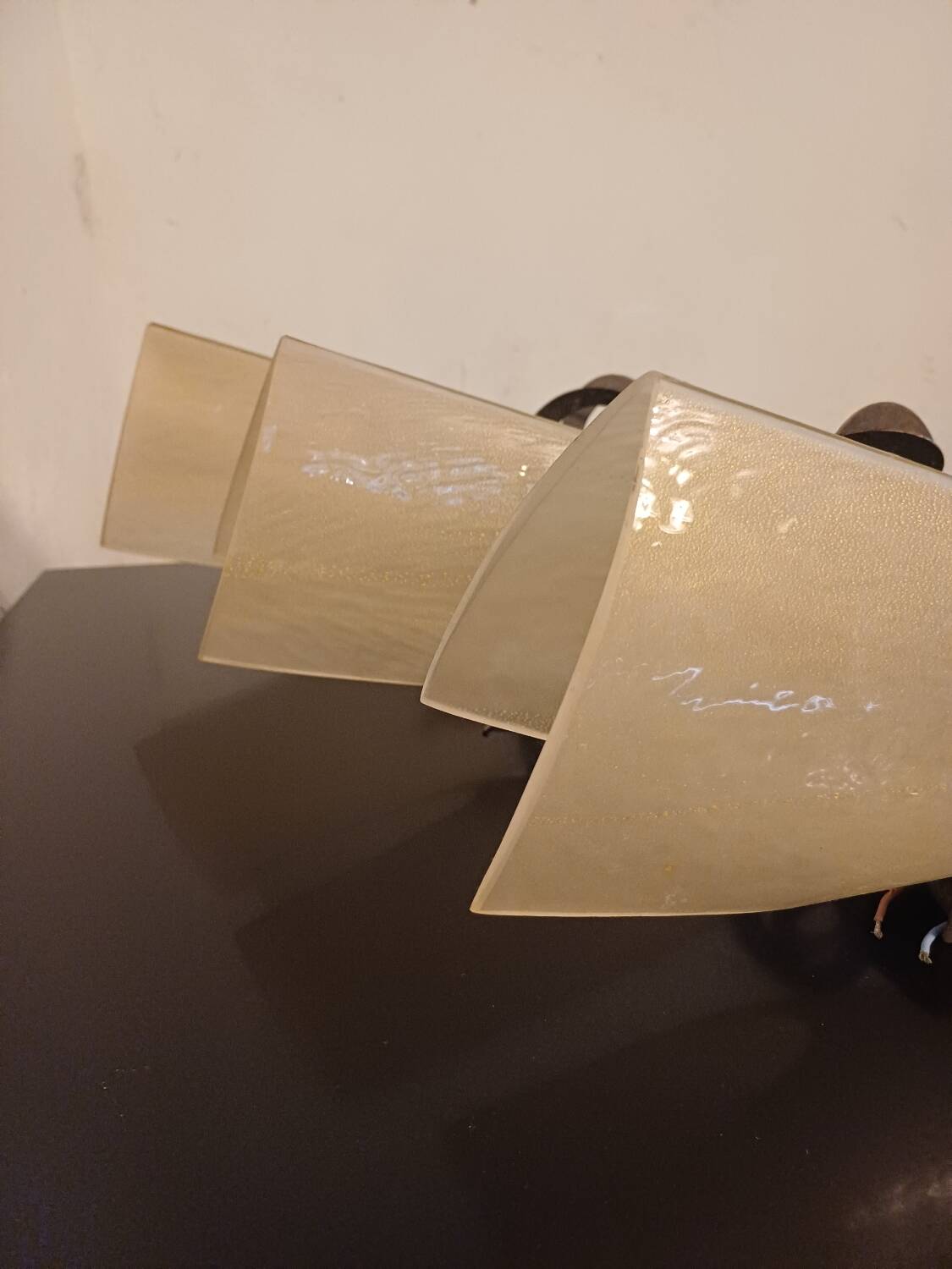 Set of 3 Terzani glass wall lights