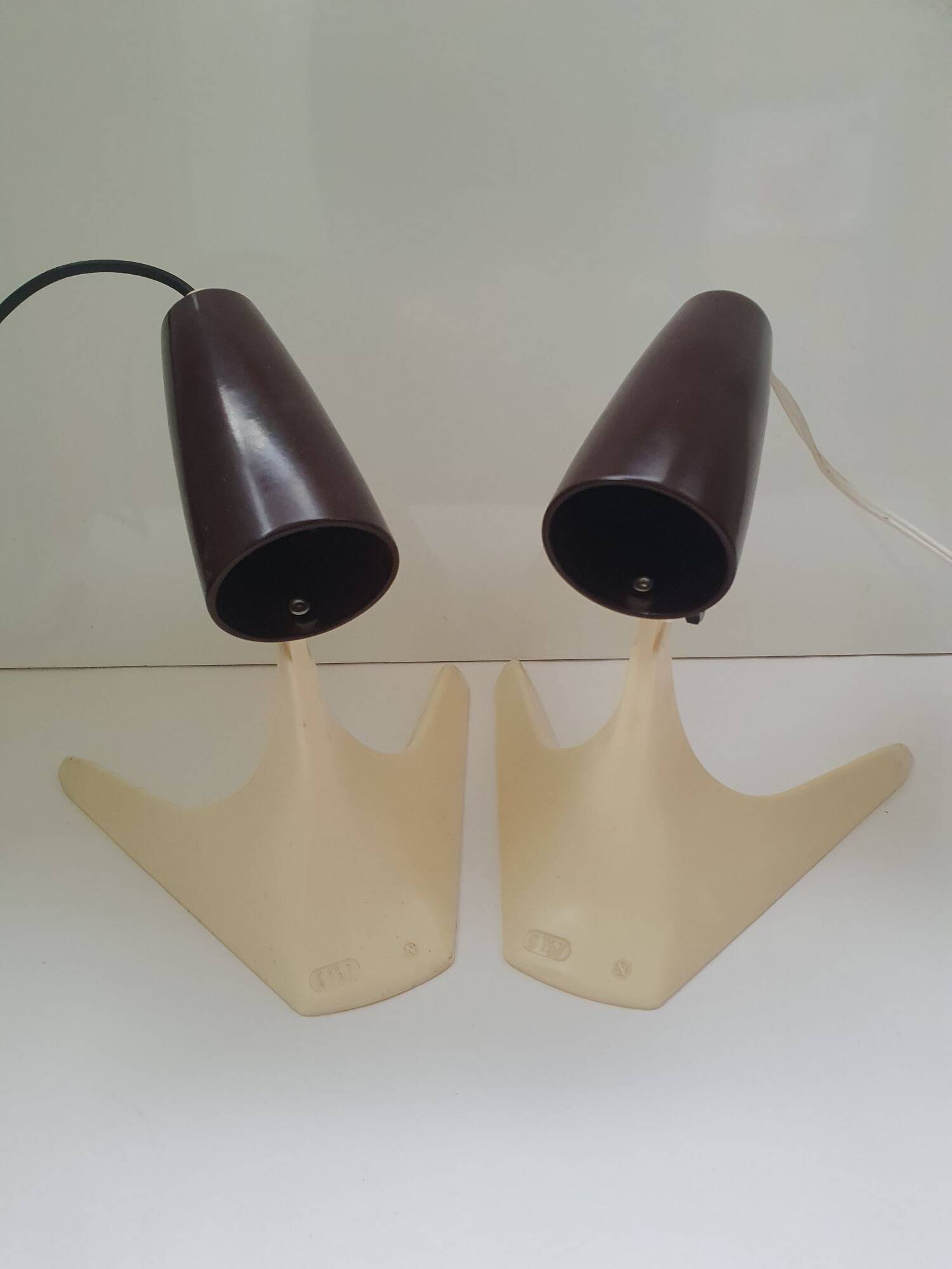 Pair of vintage bakelite table lamps from West Germany in the 1960s
