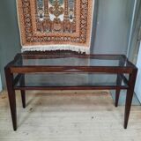 Contemporary console in varnished wood