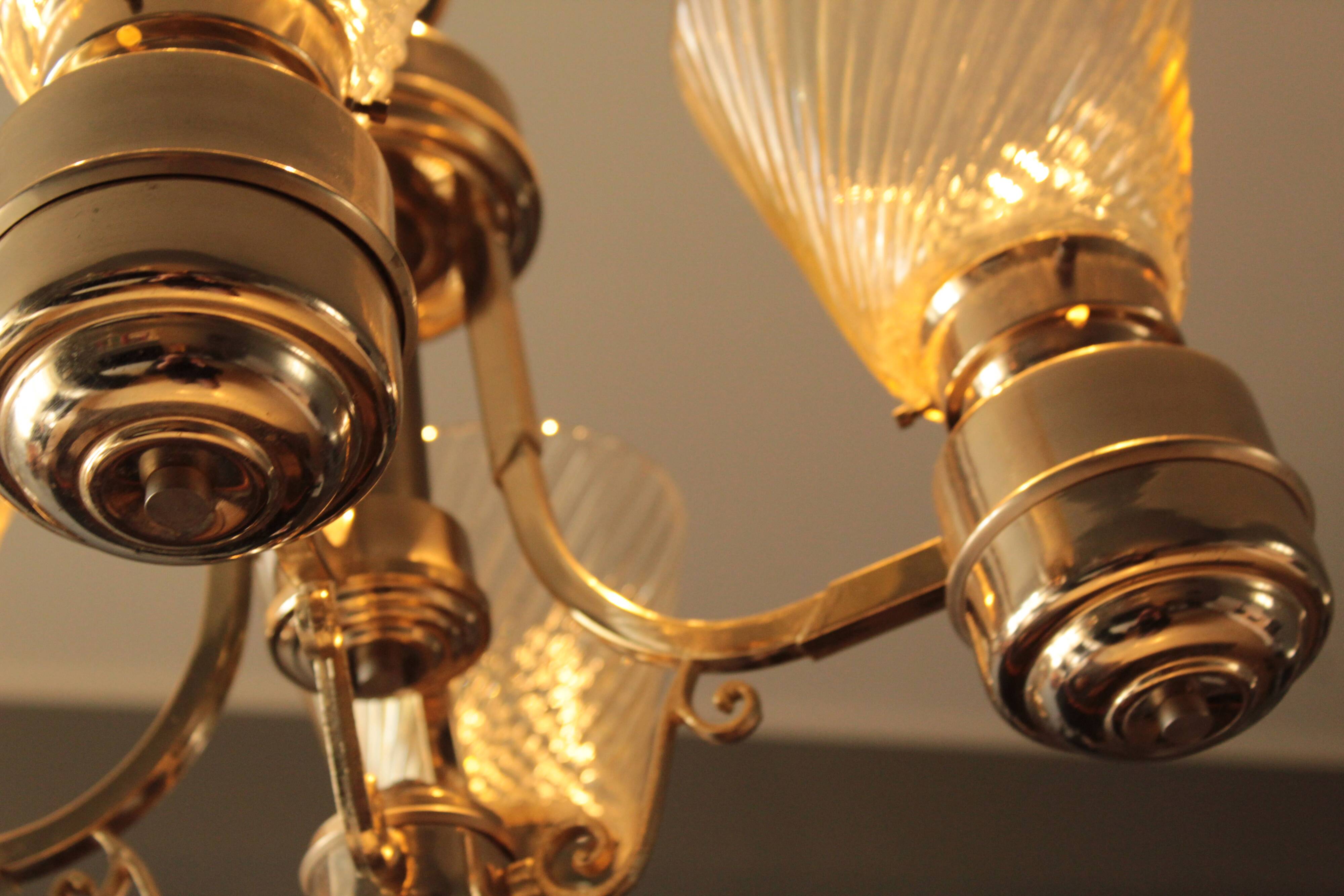 Italian lampadario in glass of Murano 1940s In ottime Conditions