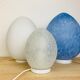 Domec egg lamp, blue speckled glass from Vianne, 70s