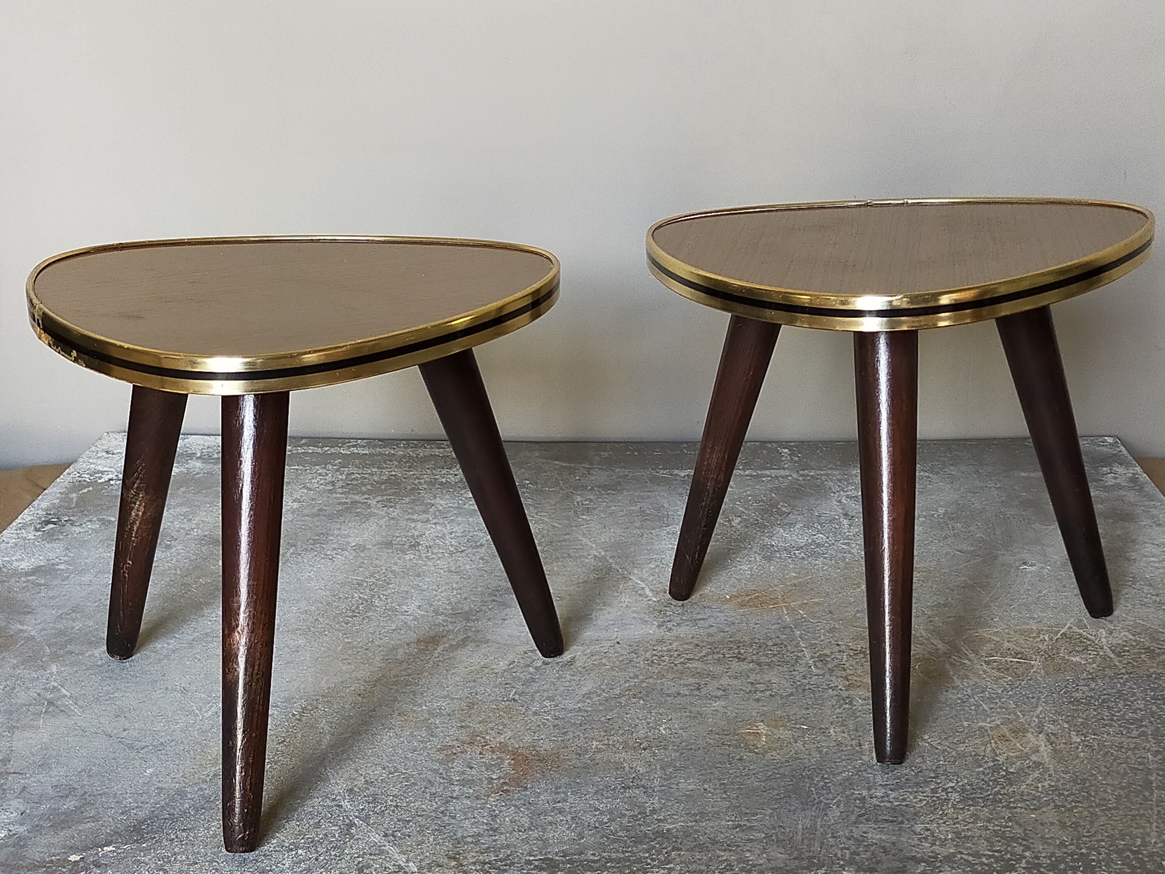 Pair of mini-seeded tripods 50s plant holder