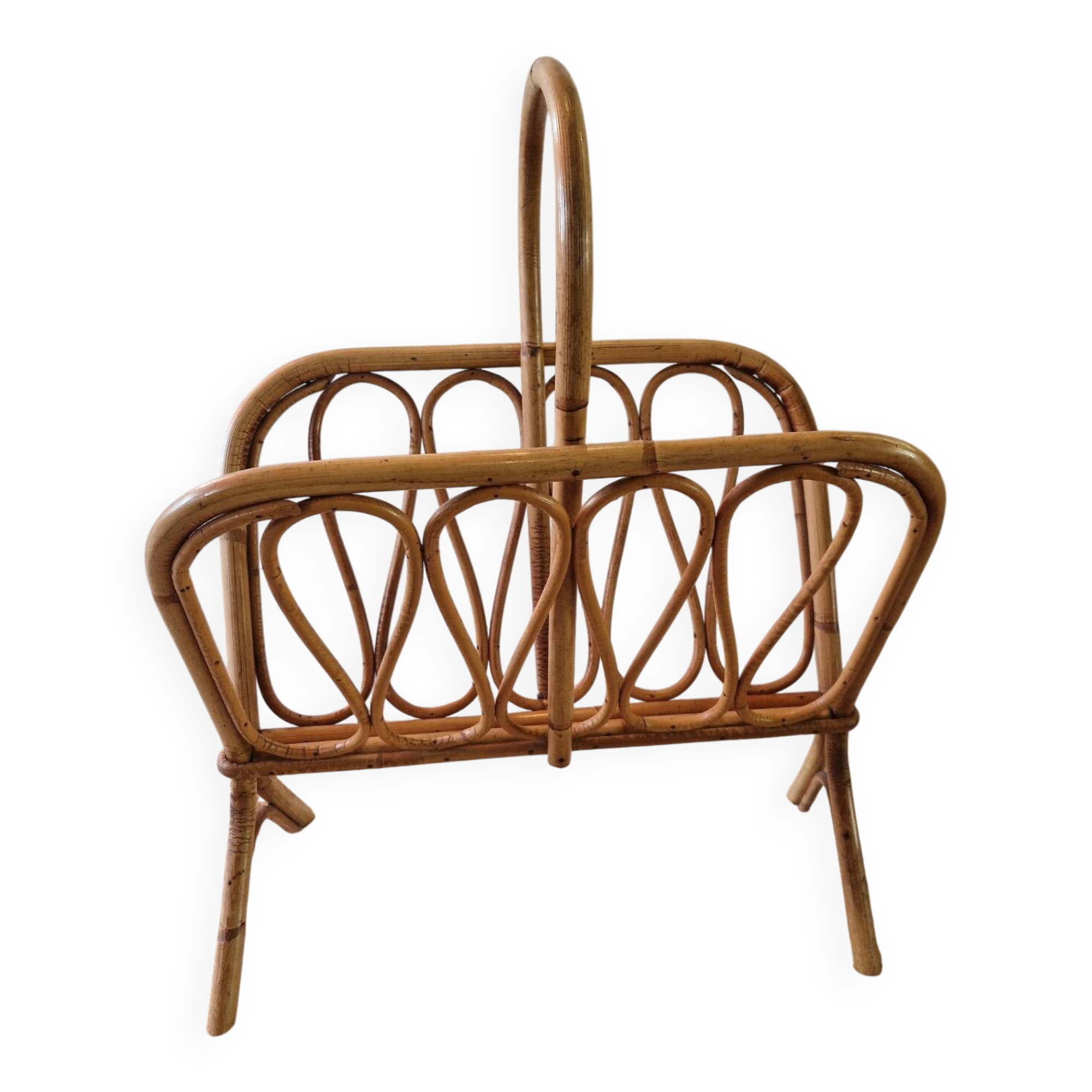 Vintage Rattan Magazine Rack