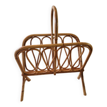 Vintage Rattan Magazine Rack
