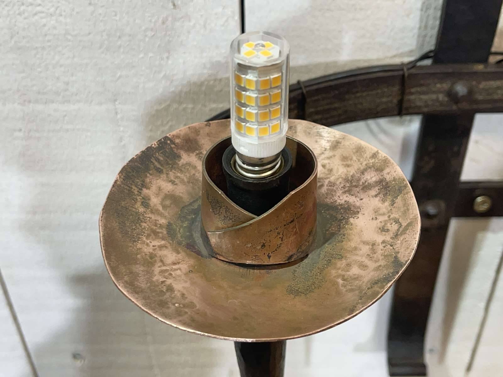 Pair of 1950s wrought iron wall lights