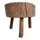 Table basse tripode brutaliste en bois massif