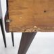 Pair of modernist Italian bedside tables in wood with a glass top.