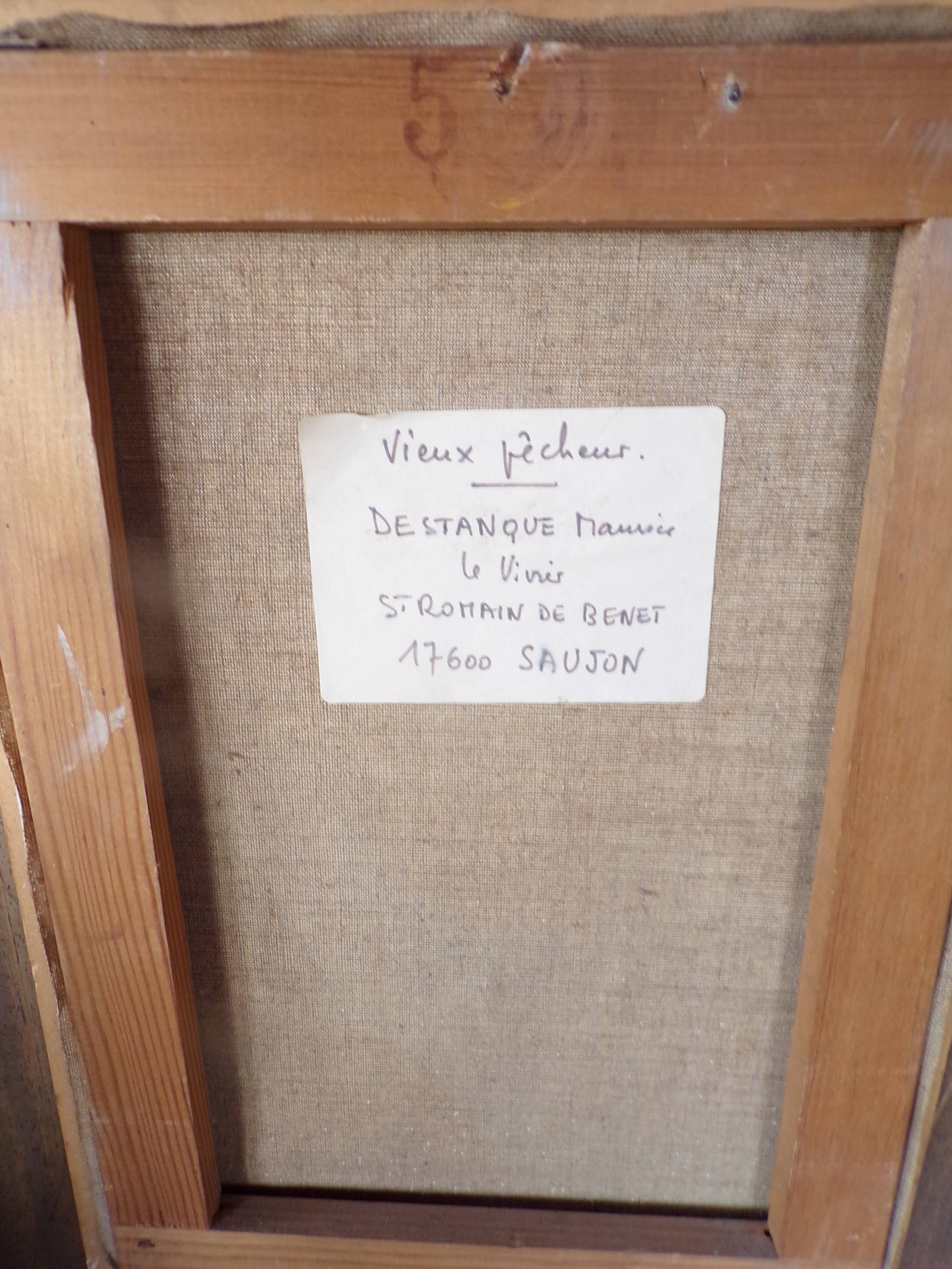 Old fisherman's marine painting signed