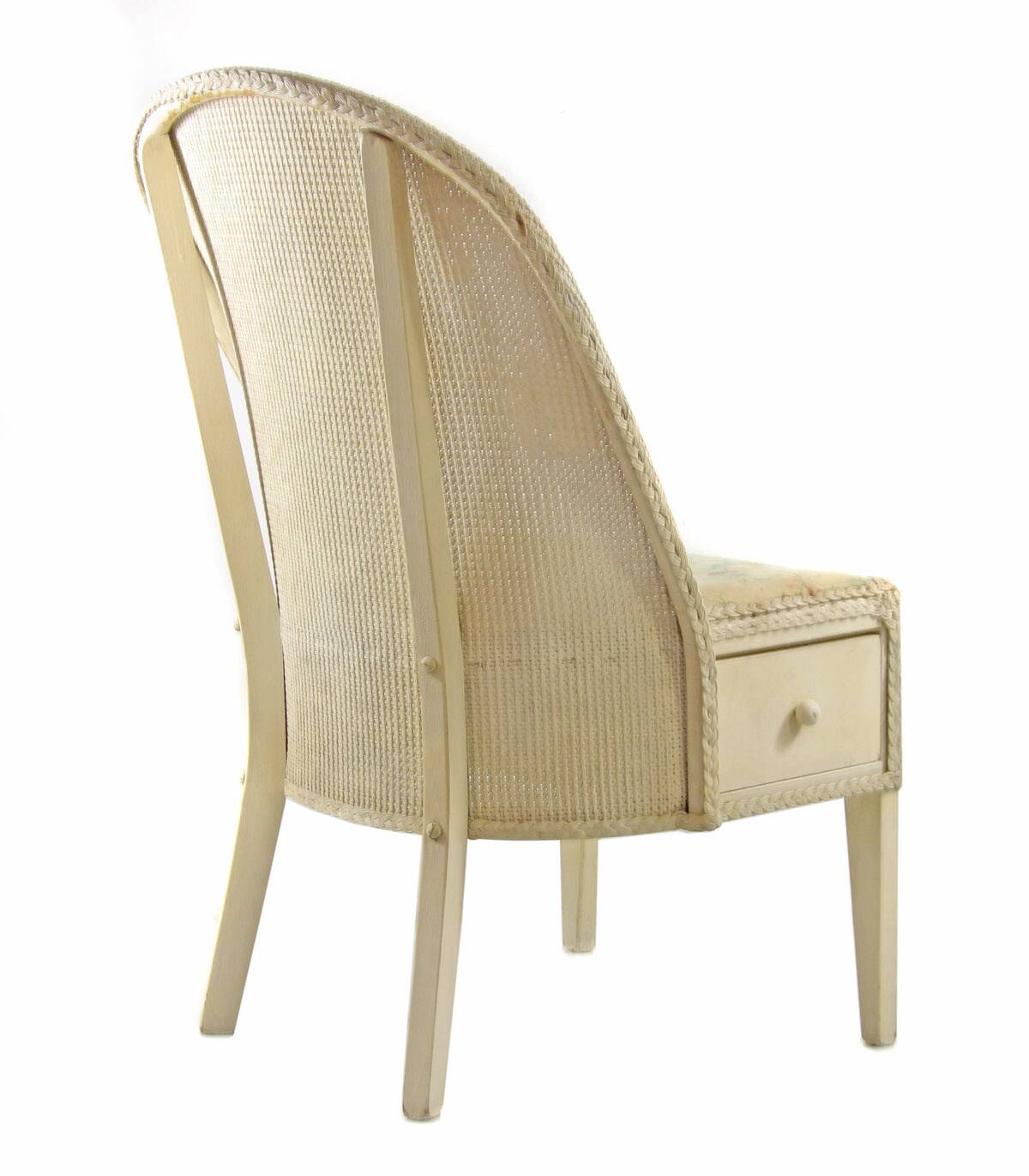 Lloyd Loom Studio style chair with drawer