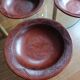 6 antique hand-turned glazed terracotta plates