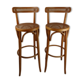 Deux tabourets cannage