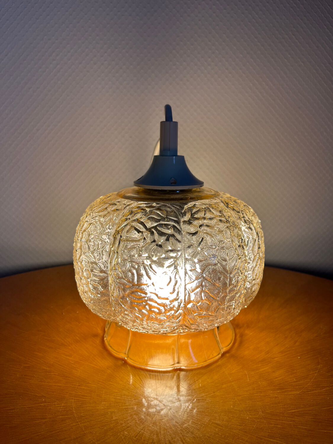 Vintage glass pendant lamp 1960