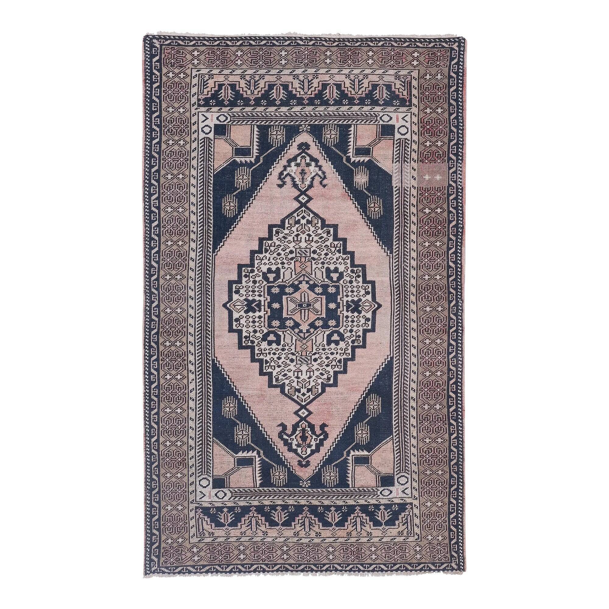 Vintage Turkish handmade rug 123x207 cm