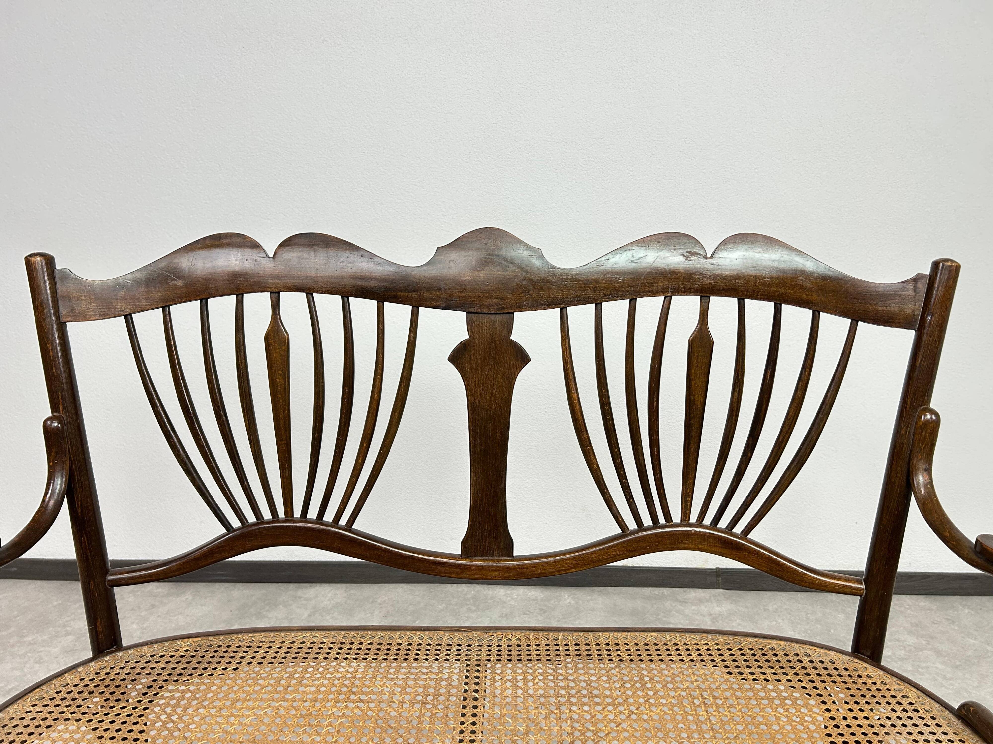 Art Nouveau seating group by Fischel Austria