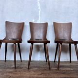 Trio of vintage retro Dove Baumann chairs 1960