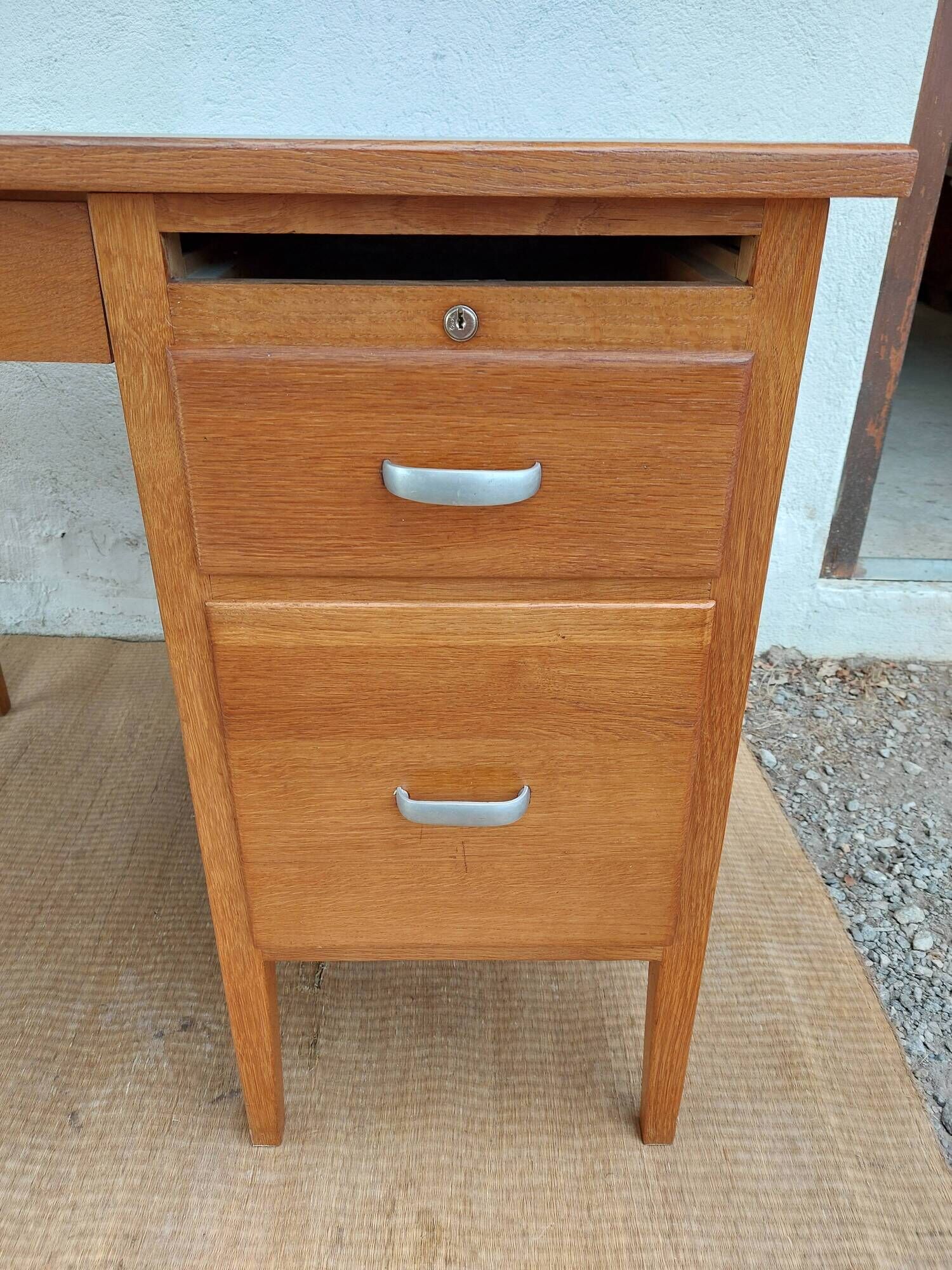 solid wood desk, 1970s