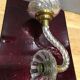 Pair of glass and gold metal sconces in the 1950s