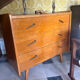 Commode pieds compas en chêne, France années 60