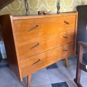 Commode pieds compas en chêne, France années 60