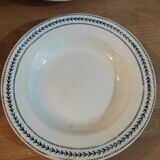 6 blue hollow plates porcelain Gien iron earth