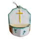 Small antique porcelain holy water font with cross