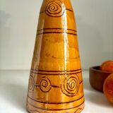Ocher glazed ceramic pitcher