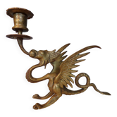 Bougeoir chimère en bronze XIXe siècle