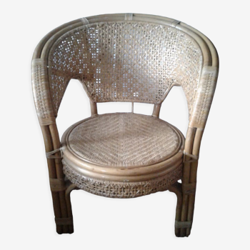 Design armchair in bamboo and rattan
