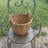 Basket, old Dame Jeanne basket, vintage and artisanal