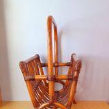 Rattan magazine rack 60s