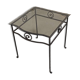 Petite table d'appoint en fer forgé et verre fumé