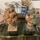 Paire de coupes de fruits et fleurs bois