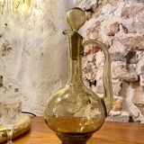 Smoked blown glass carafe