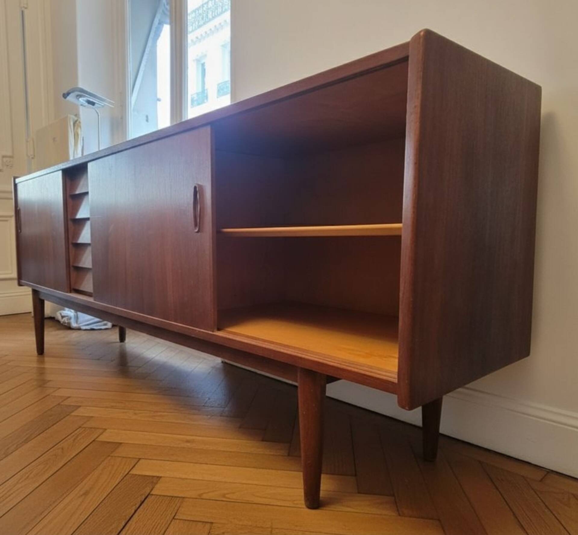 Rare - Large Swedish sideboard in teak - "Trio" model by Nils Jonsson