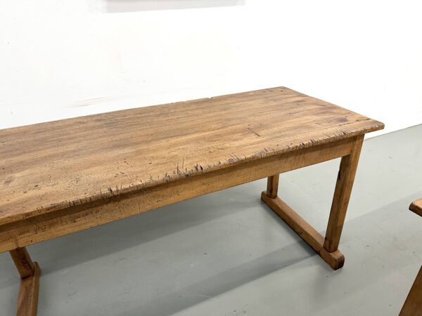 Duo de Tables de Communauté vintage en Hêtre Massif