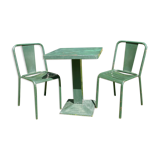 Tolix set, 2 t4 chairs and a Tolix mini kub table