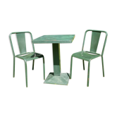 Tolix set, 2 t4 chairs and a Tolix mini kub table