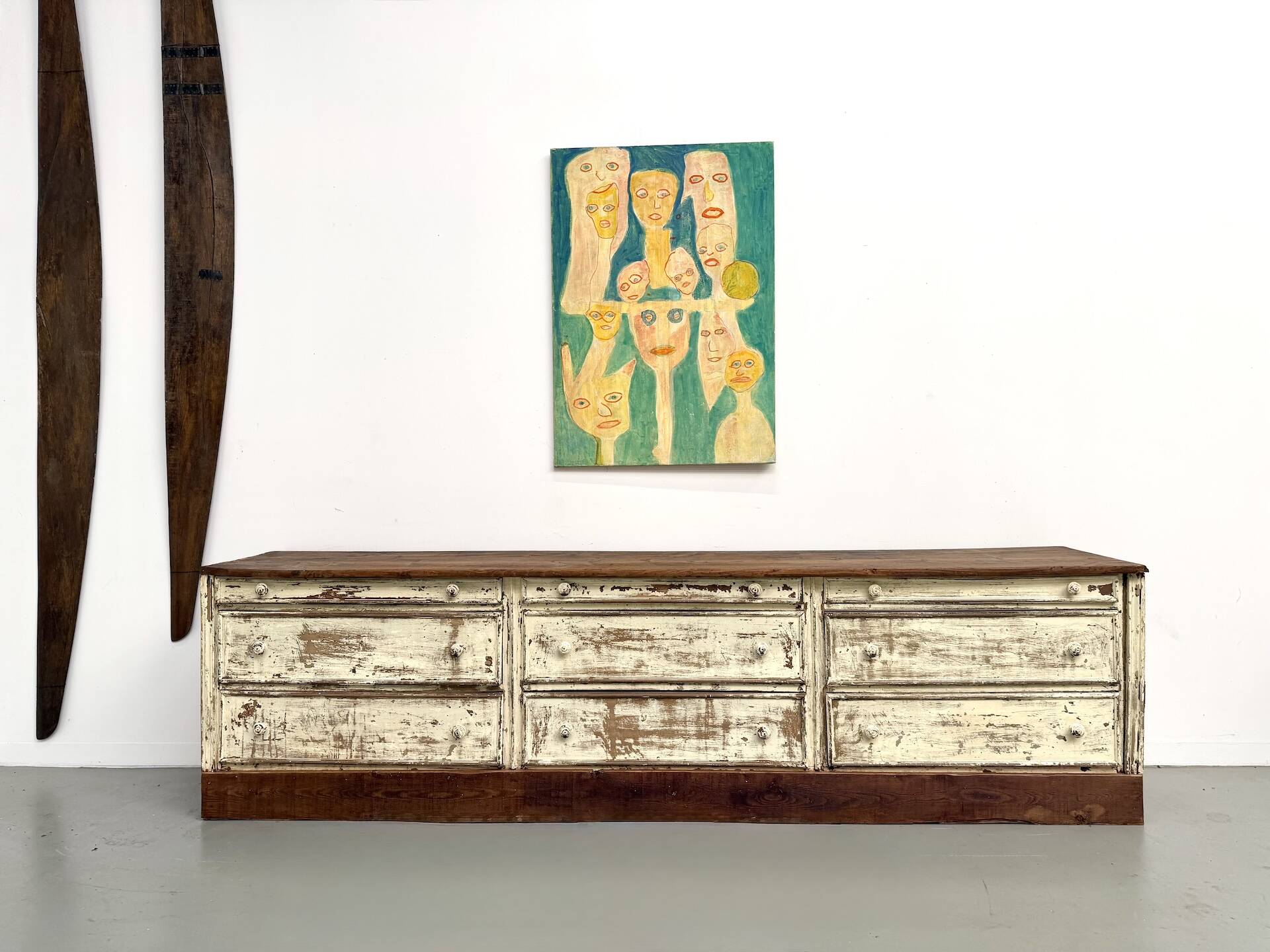 Large antique haberdashery cabinet, circa 1900