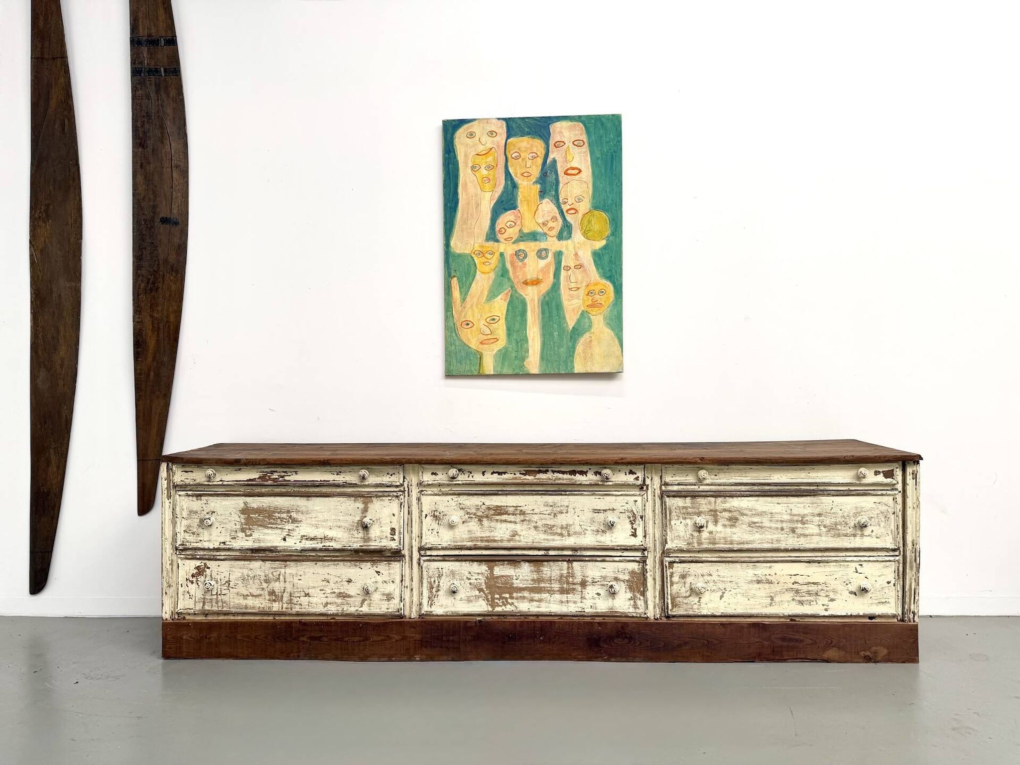 Large antique haberdashery cabinet, circa 1900