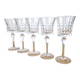 5 crystal stem glasses from Arques model Lady Diamond
