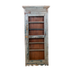 Old art deco wall showcase in burmese teak original blue-gray patina