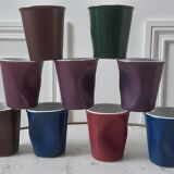 Set of 9 crumpled espresso cups Revol