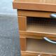 IKEA 1990 wood and frosted glass chest of drawers.